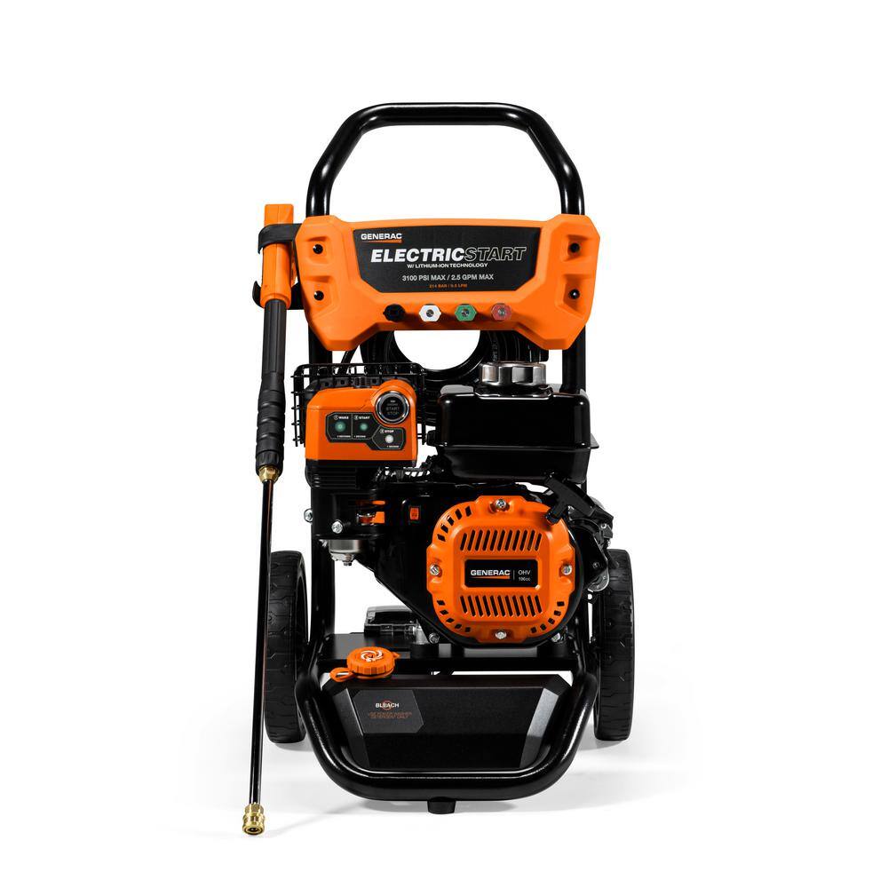 Generac 3100 PSI 2.5 GPM Electric-Start Gas Pressure Washer (49 StateCSA) 8894