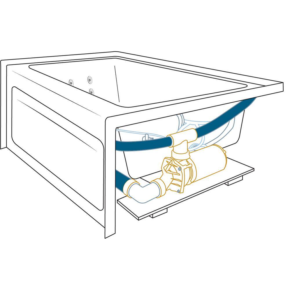 JACUZZI CETRA 60 in. x 36 in. Acrylic Right Drain Rectangular Alcove Whirlpool Bathtub in White CTS6036WRL2XXW