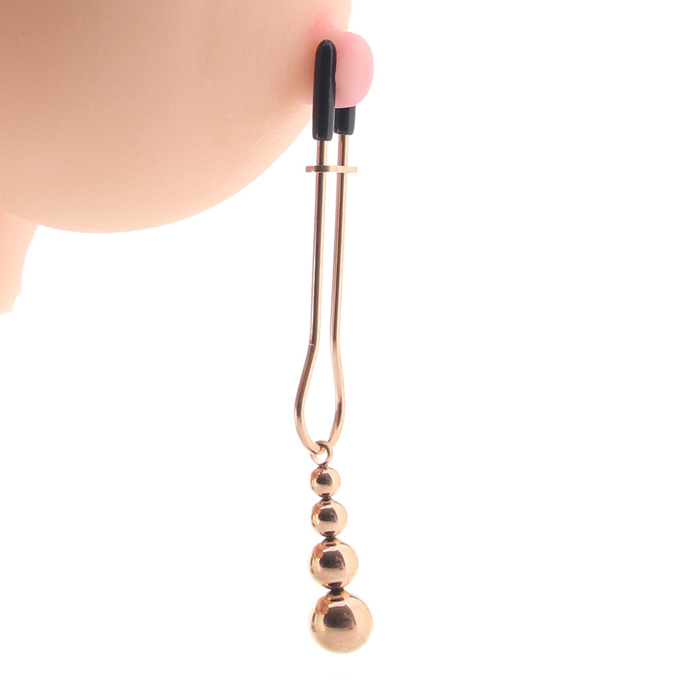 Selopa Beaded Nipple Clamps in Rose Gold