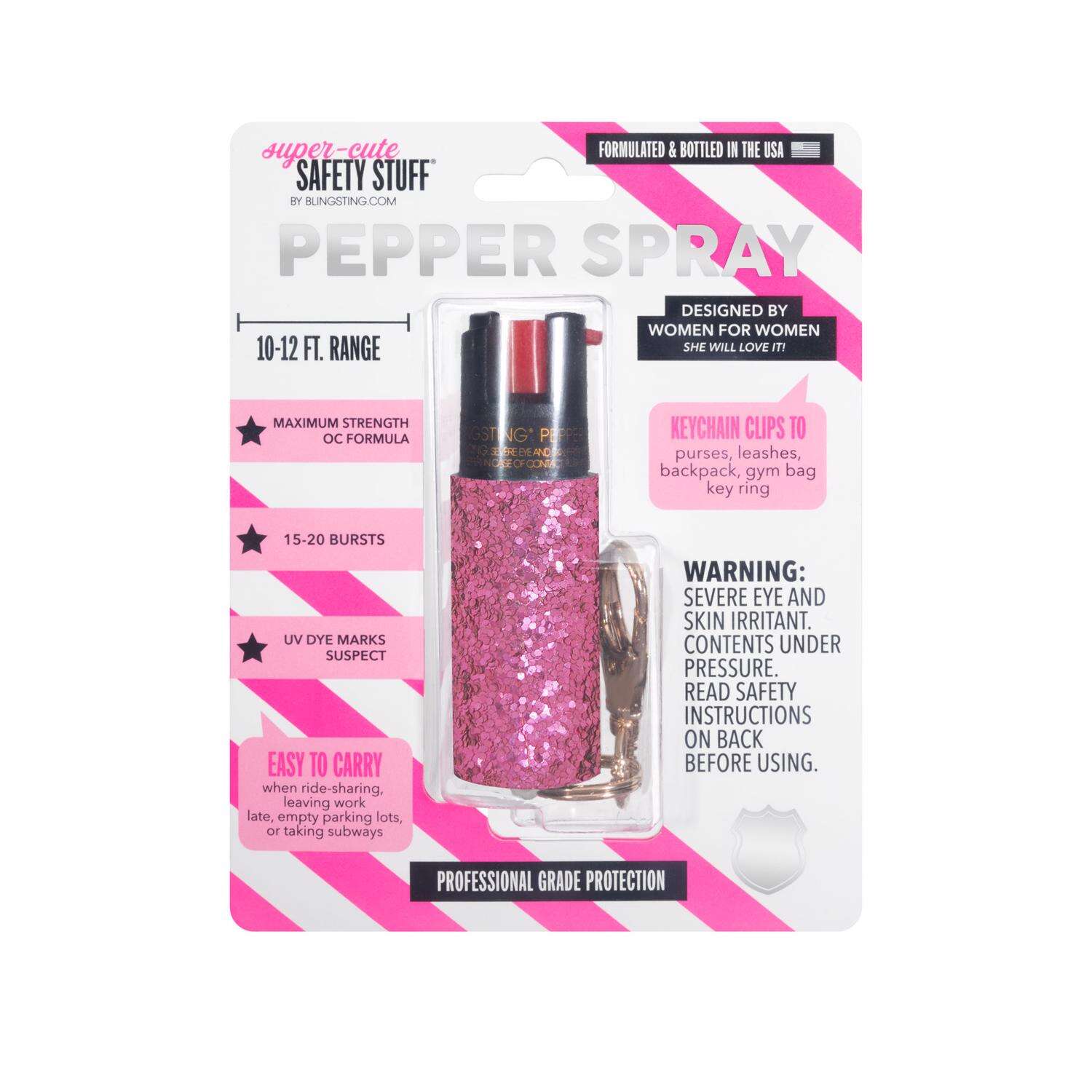 Blingsting Pink Plastic Pepper Spray