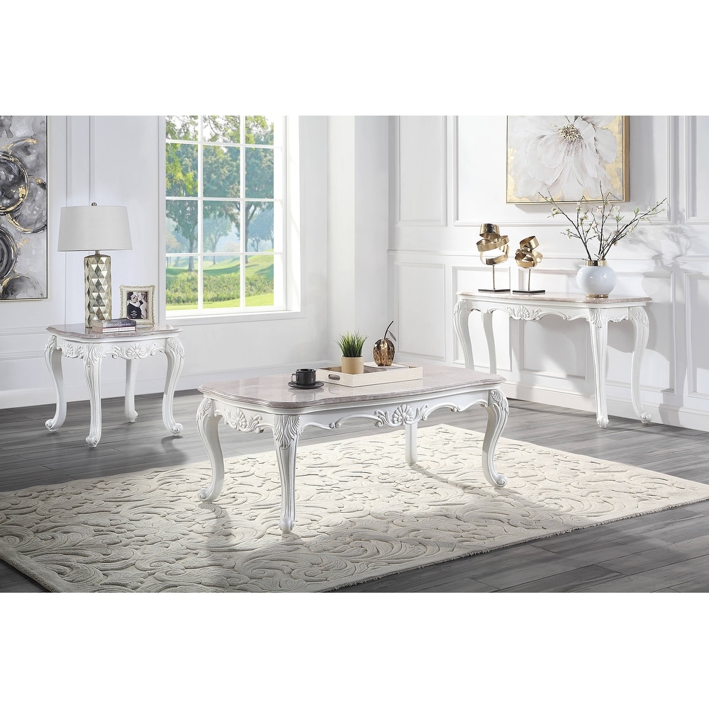 ACME Ciddrenar Sofa Table in Beige and White