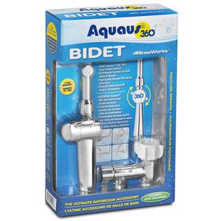 RinseWorks Aquaus 360 Premium Hand-Held Bidet with Patented Dual Spray Pressure Controls in Chrome - NSF Certified ABT-360