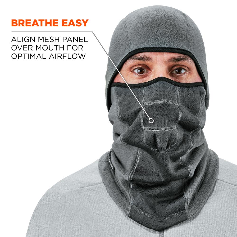 Ergodyne N Ferno 6823 Balaclava Face Mask Windproof Hinged Gray