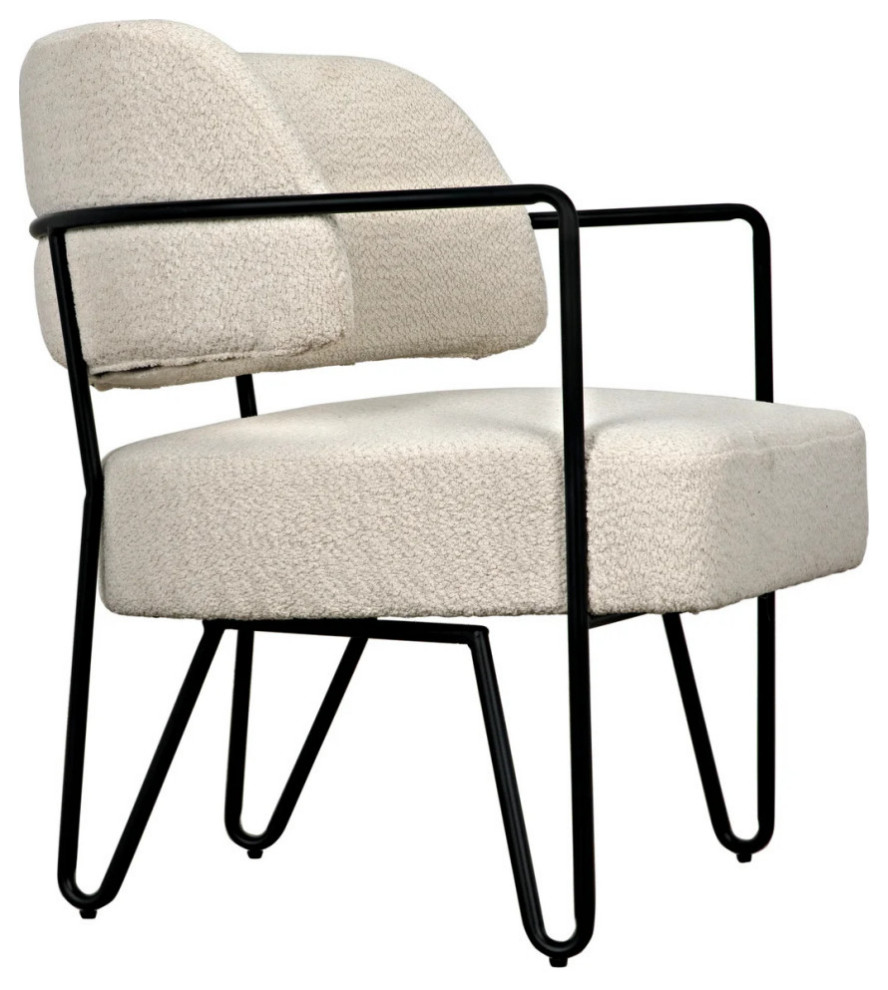 Bower Chair  Metal And Boucle Fabric Set of 2   Modern   Dining Chairs   by Rustic Home Furniture Deco  Houzz