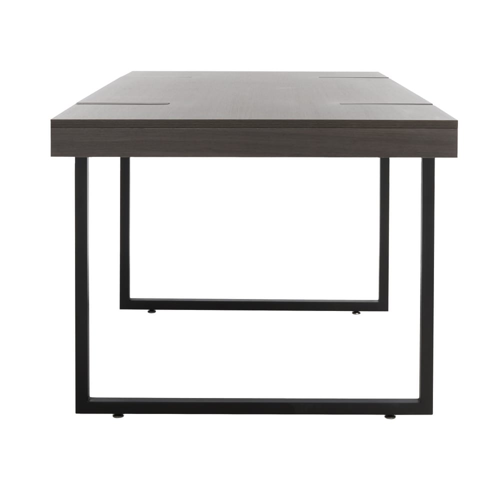 SAFAVIEH Cael Modern Industrial Farmhouse Dining Table   59 in. W x 33 in. D x 30 in. H