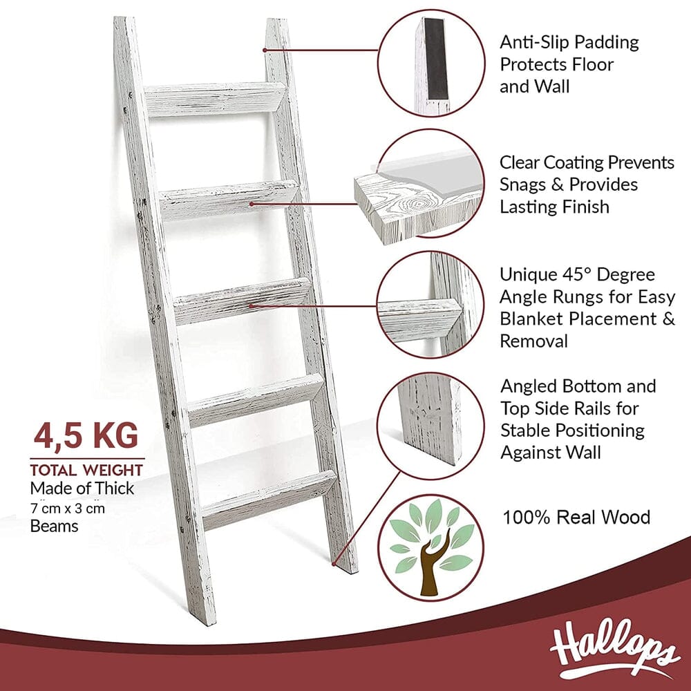 Blanket Ladder 5 Ft  Wood Rustic Ladder Shelf  Ladder Shelf For Quilt