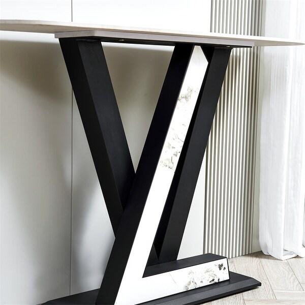 Console Table，Exquisite Shape Design w/ Adjustable Foot Pads