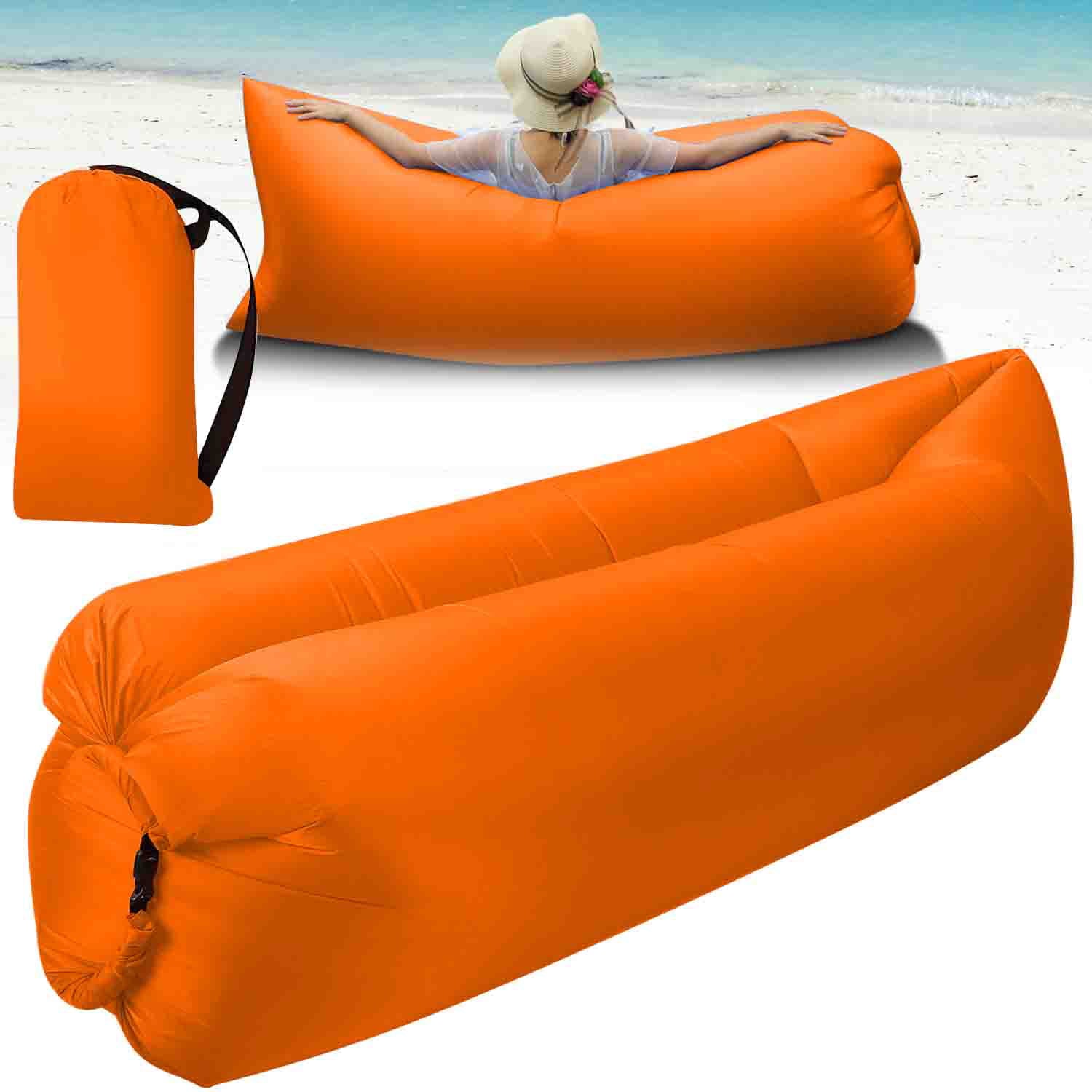 Inflatable Lounger Air Sofa， iMounTEK Portable Inflatable Beach Chair for Camping Hiking Seaside， Inflatable Couch， 75x19.7inch