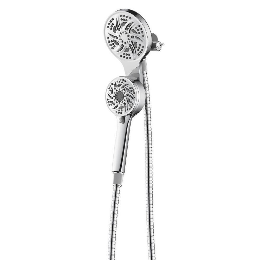 Glacier Bay EasyDock 6-Spray Patterns 5 in. Wall Mount Dual Shower Heads in Chrome P87000