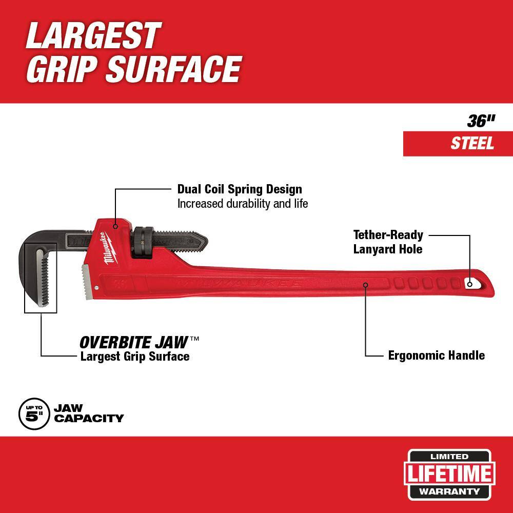 MW 36 in. Steel Pipe Wrench 48-22-7136