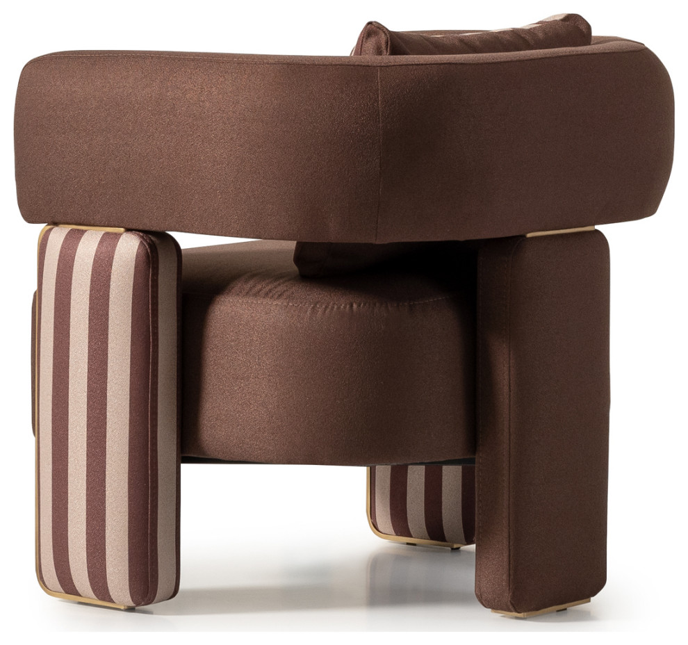 Amora Accent Chair Brown/Eggshell Walnut   Contemporary   Armchairs And Accent Chairs   by Michael Amini  Houzz