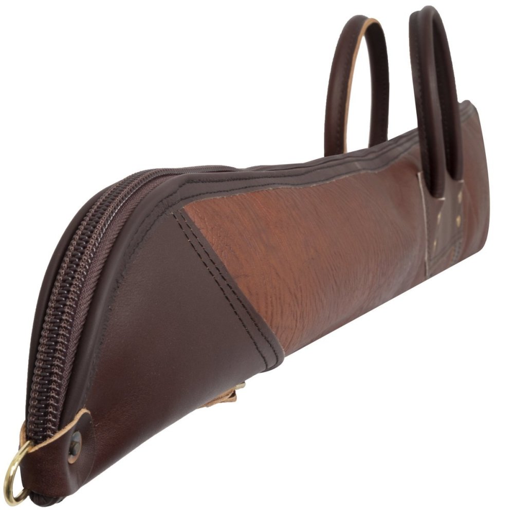 43 In. L Brown Trim Bison Leather Shotgun Case