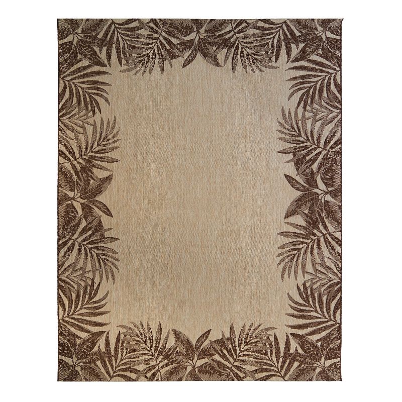 Gertmenian Avenue 33 Paseo Tropic Leaves Indoor/Outdoor Framed Rug