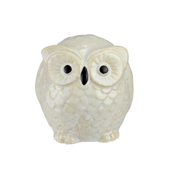 Pudgy Pals Wide Eyed Beige And Cream Owl Table Top Decorative Figure