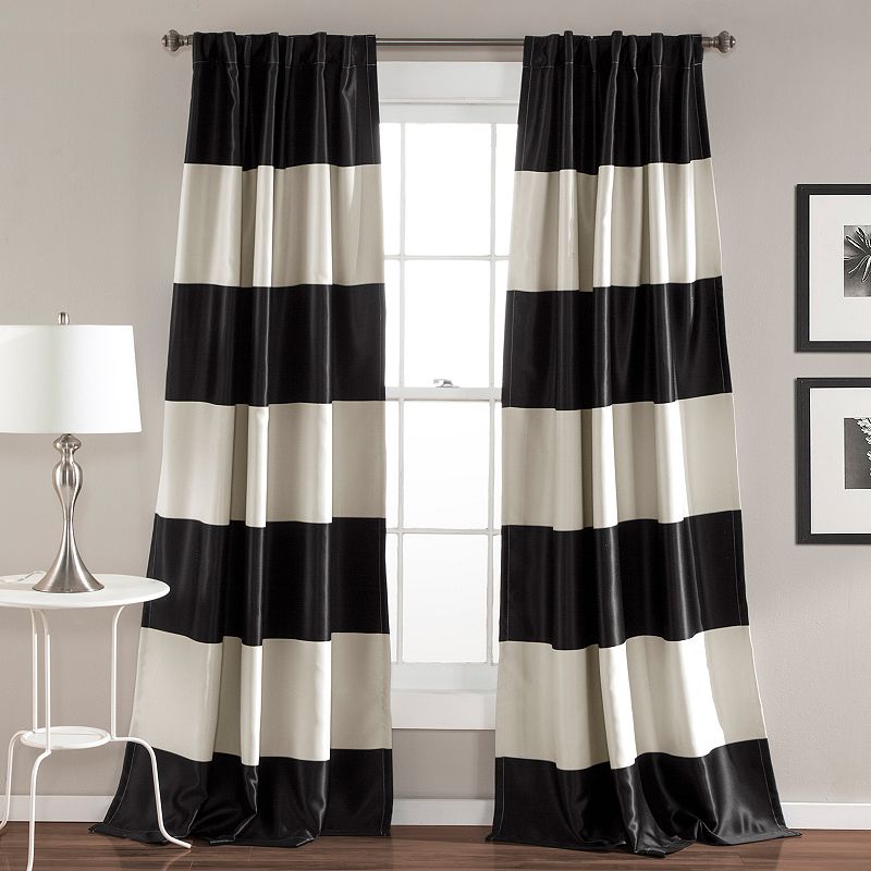 Lush Decor 2-pack Montego Wide Stripe Blackout Window Curtains