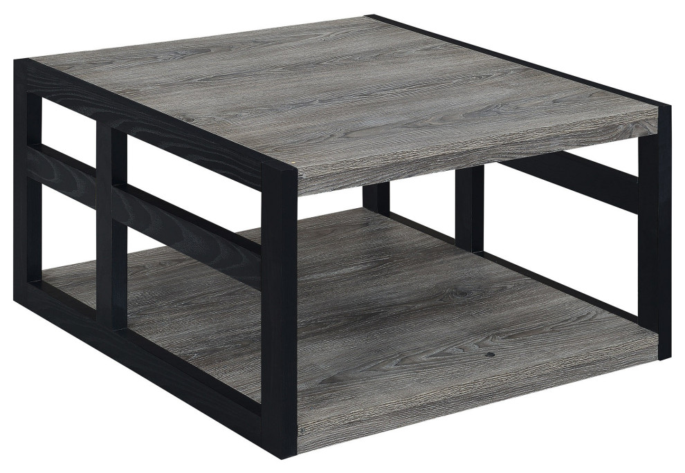 Monterey Square Coffee Table With Shelf   Transitional   Coffee Tables   by VirVentures  Houzz