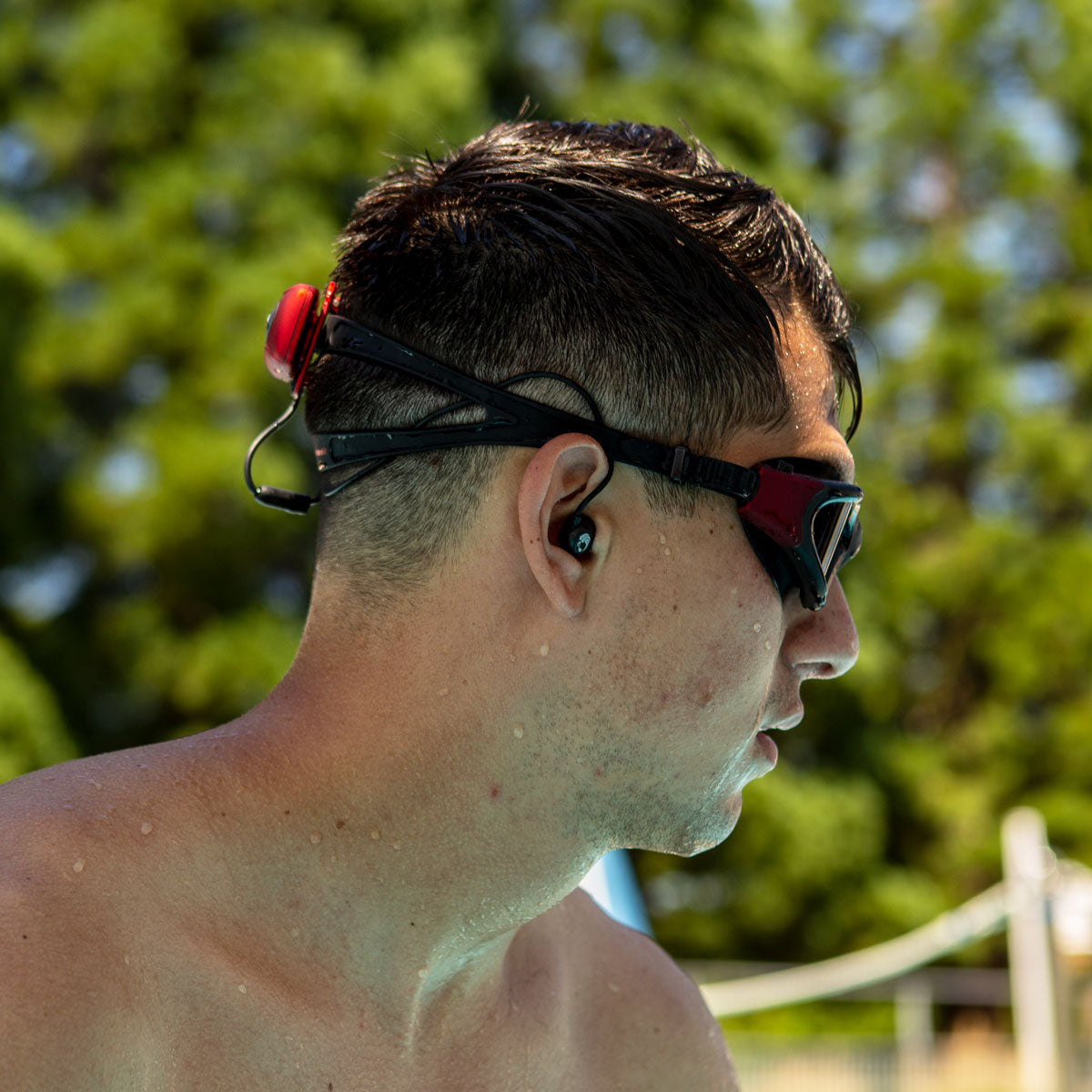 Swimbuds Ampyx Swim Goggles with Spit Strap Design Anti-Fog Clarity and 180 Degree field of vision