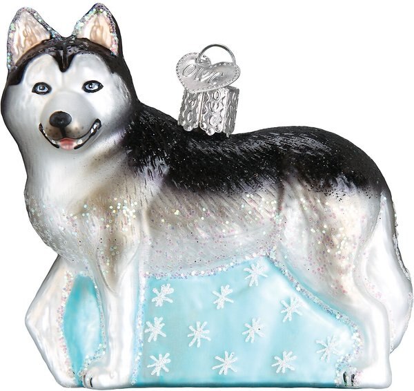 Old World Christmas Siberian Husky Glass Tree Ornament