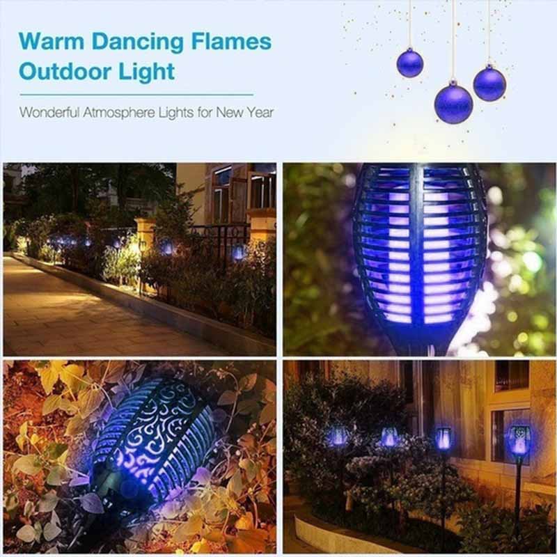 1Pcs Solar Flame Torch Lights Flickering Light Waterproof Outdoor Garden Decoration Lawn Path Yard Patio Floor Lamps