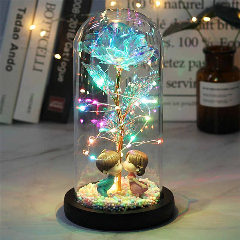 Galaxy Rose Led Fairy Lamp |  Rose Gold Flower |Galaxy Rose Glass