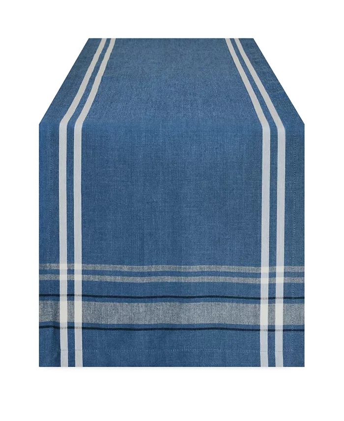 Design Imports Chambray French Stripe Table Runner 14 x 72