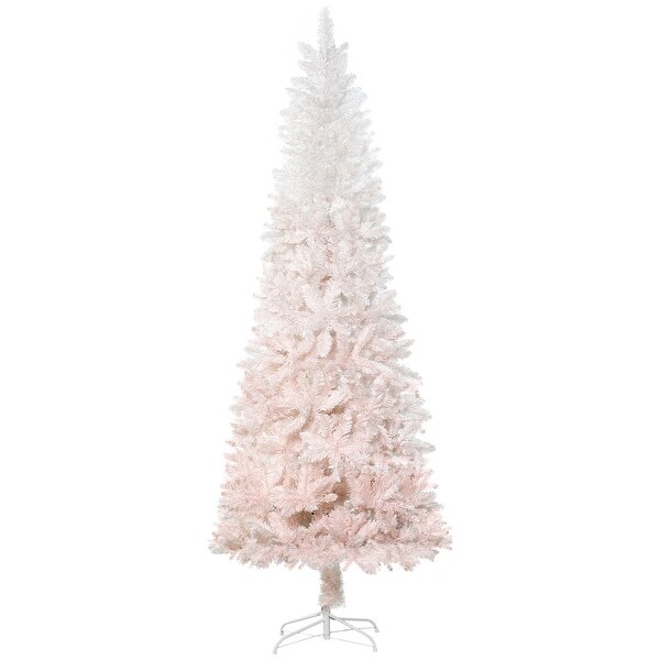 HOMCOM Gradient Slim Christmas Tree with Stand