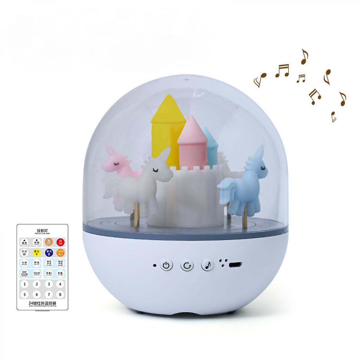 Carousel Music Box Night Light For Kids， Cute Baby Toddler Nursery Bedroom Decor Lamp