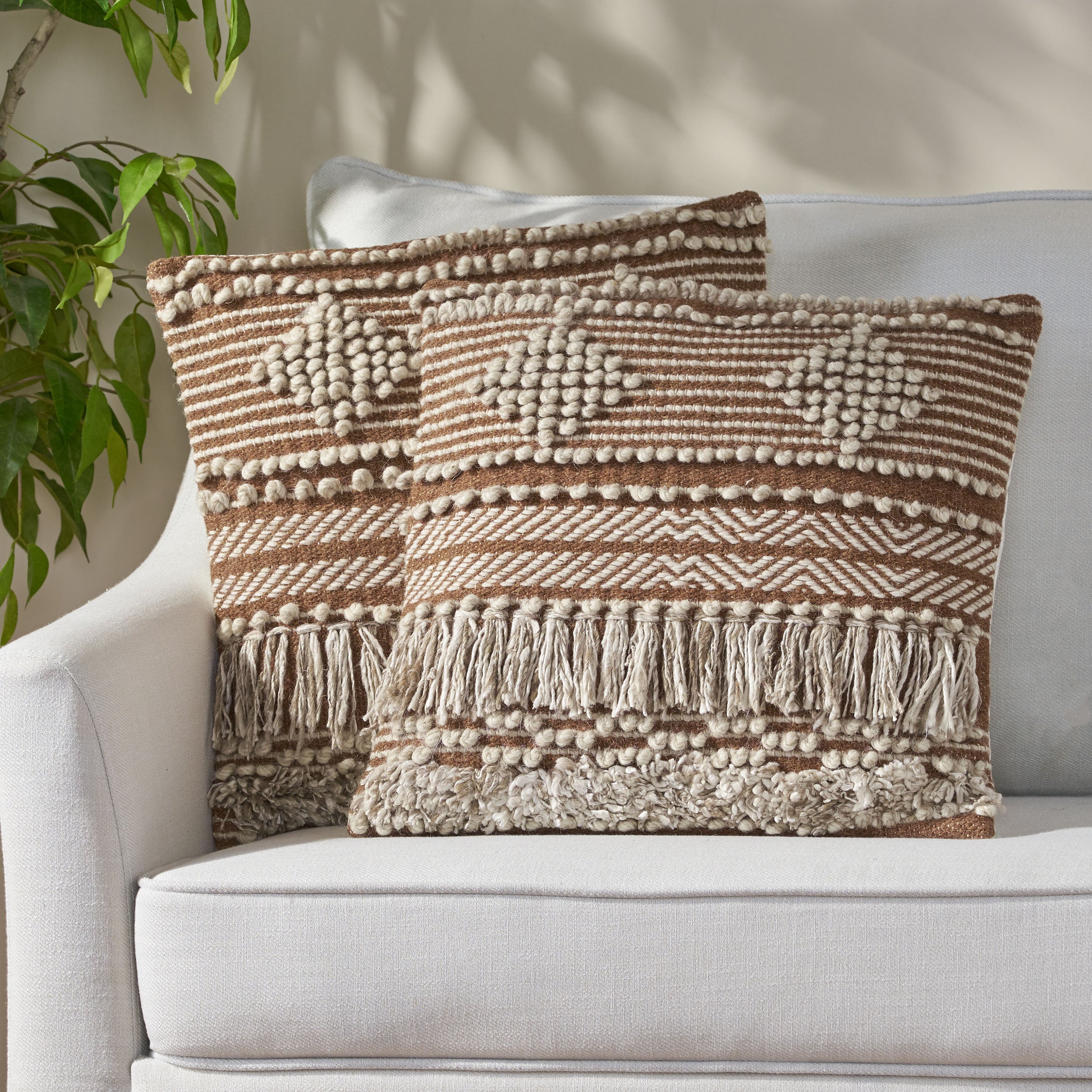 Nahyla Macrame Boho Throw Pillow