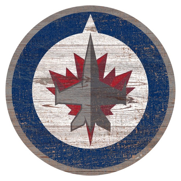 Nhl Winnipeg Jets Distressed Logo Cutout Sign