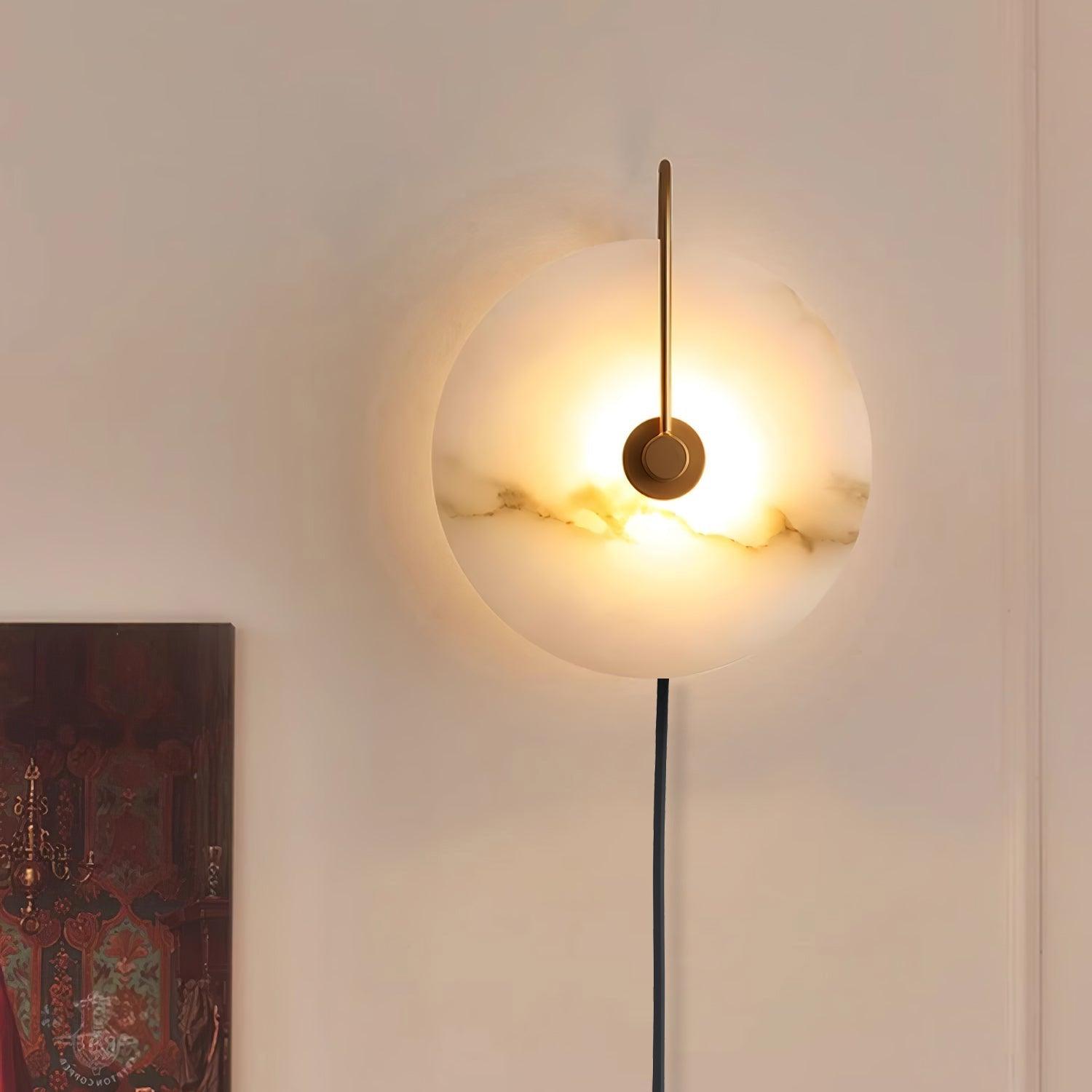 Alabaster LED Plug-In Wall Lamp