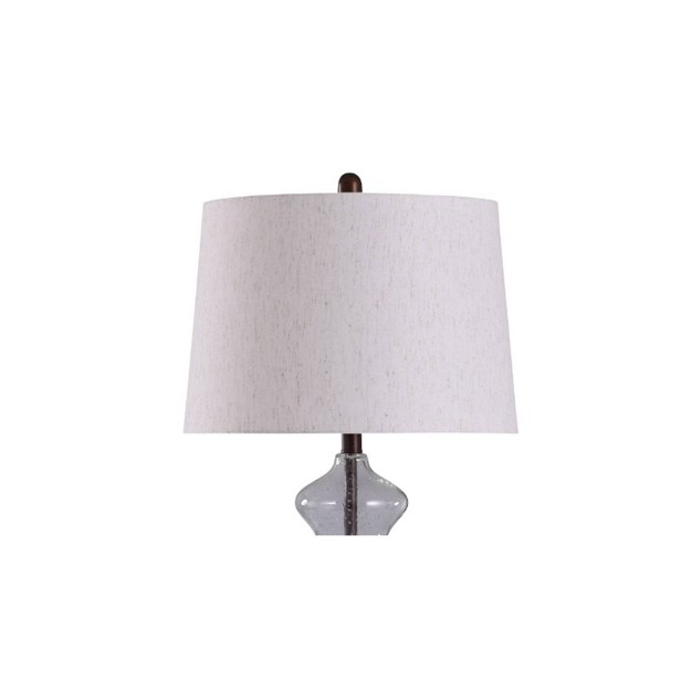 Allen Seeded Glass Table Lamp With Tapered Drum Shade Oil Rubbed Bronze Stylecraft