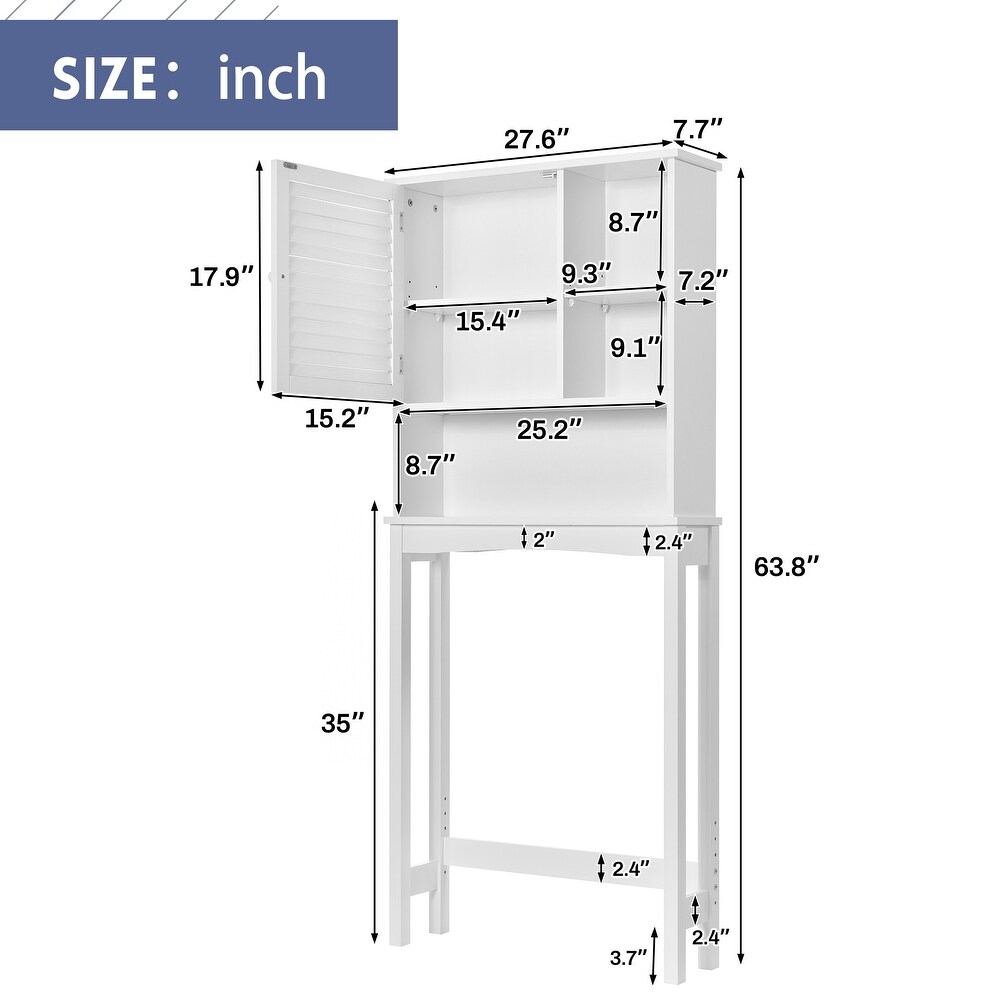 Over The Toilet Storage Rack Bathroom Space Saver Organizer Shelves