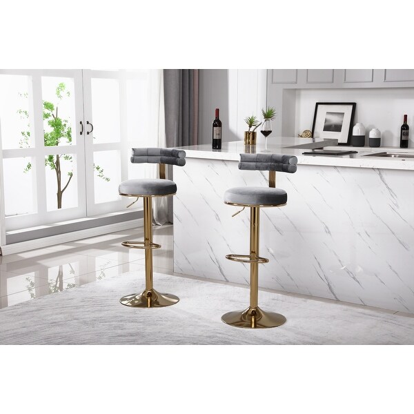 2PCS Bar Stools with Back and Footrest