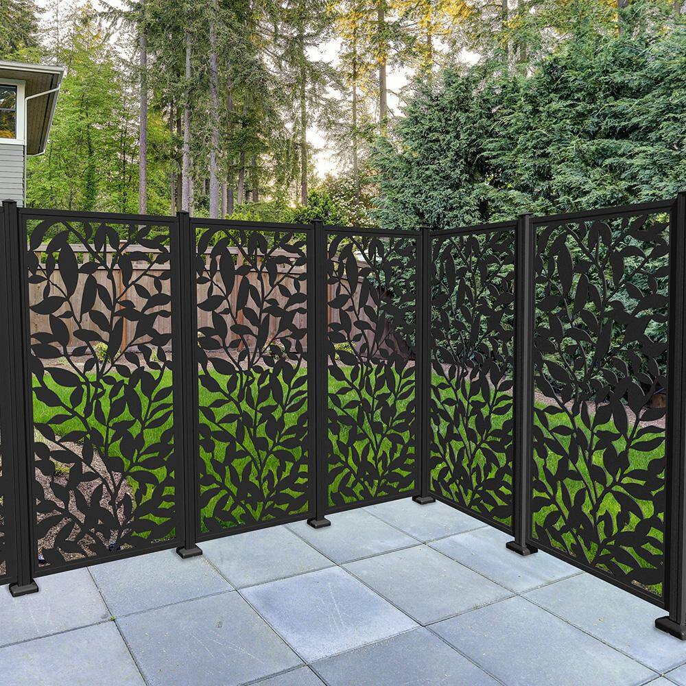 Peak Products 72 in. H Black Aluminum Screen Frame Kit for 3 x 6 Plastic Decorative Privacy Screen Panels 2497