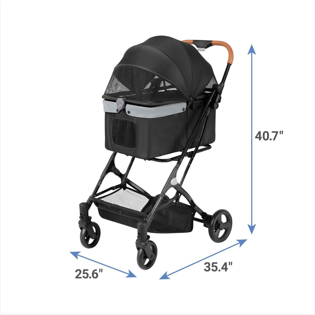 Frisco Modern No-Zip， Collapsible Cat and Dog Stroller