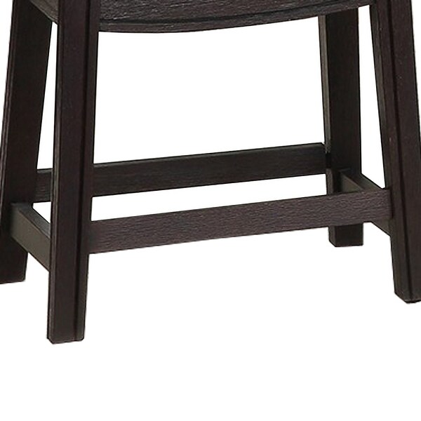 Curved Leatherette Stool with Nailhead Trim， Set of 2， Black