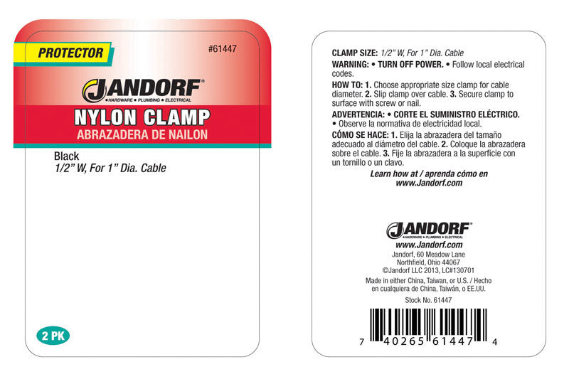 CLAMP NYLON BLK 1/2X1