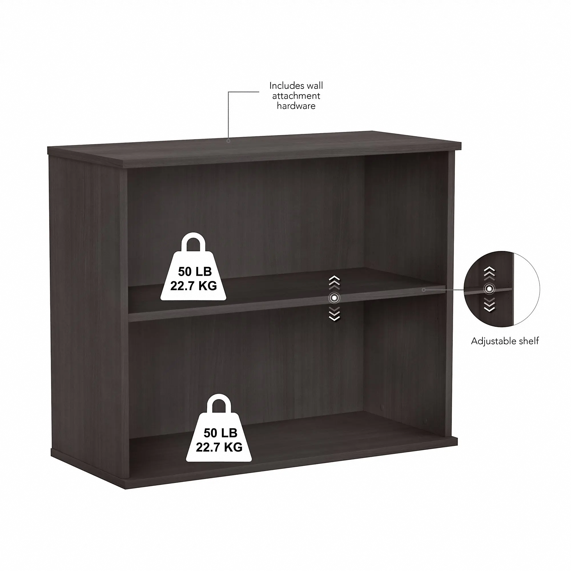 Bush Business Storm Gray Bookcase