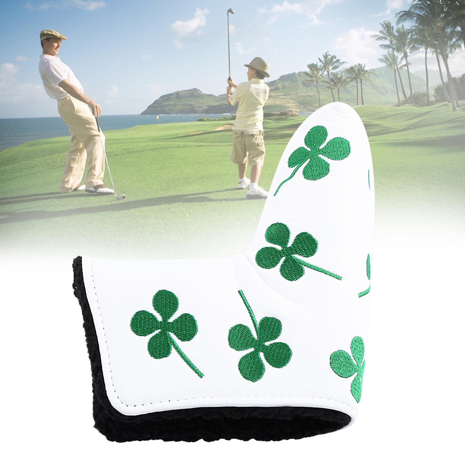 Golf Putter Cover Four Leaf Clover Head Cover Accessory For Golf Activity(white)