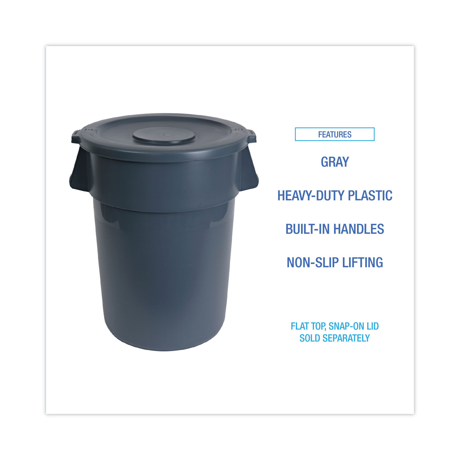 Round Waste Receptacle by Boardwalkandreg; BWK32GLWRGRA