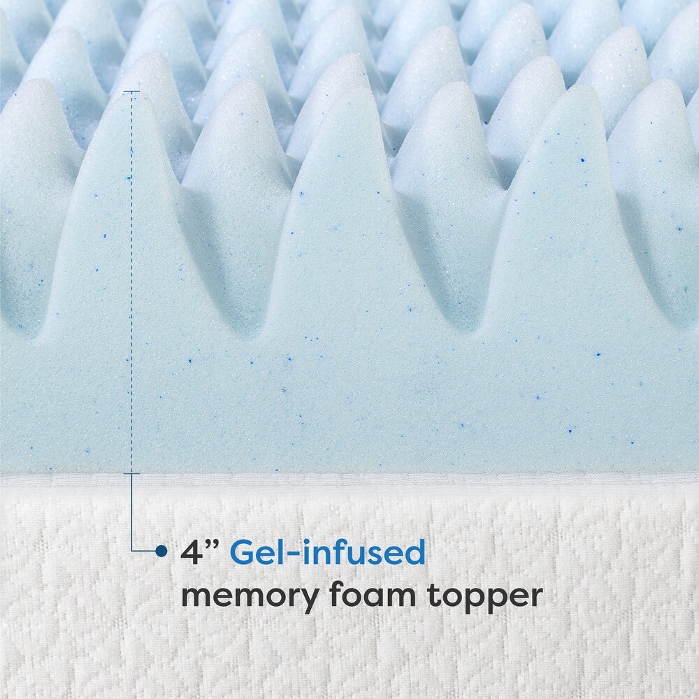 4 Inch Gel Egg Crate Memory Foam Bed Topper   Crown Comfort