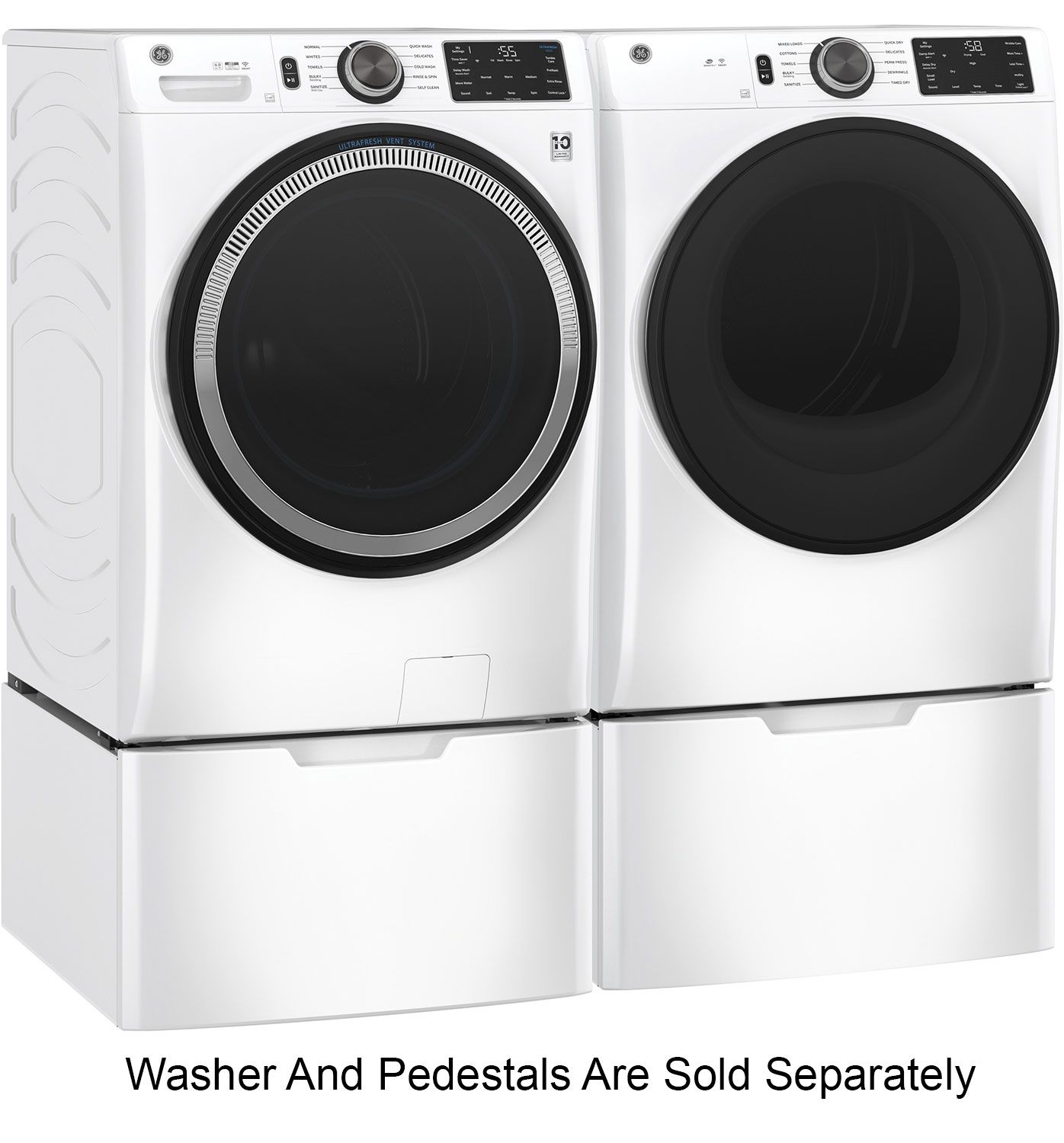 GE ADA 7.8 Cu. Ft. White Smart Front Load Gas Dryer With Sanitize Cycle