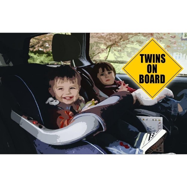 Zone Tech Twins On Board Magnet Safe Caution Safety Sign Children Magnetic