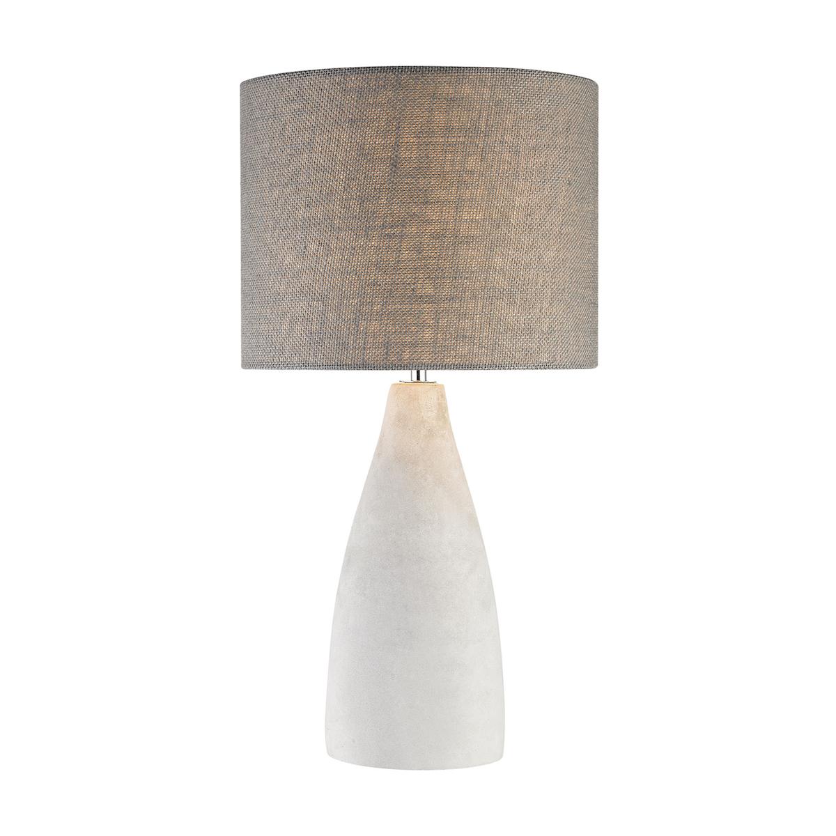 Rockport Table Lamp in Polished Concrete with Burlap Shade  Tall