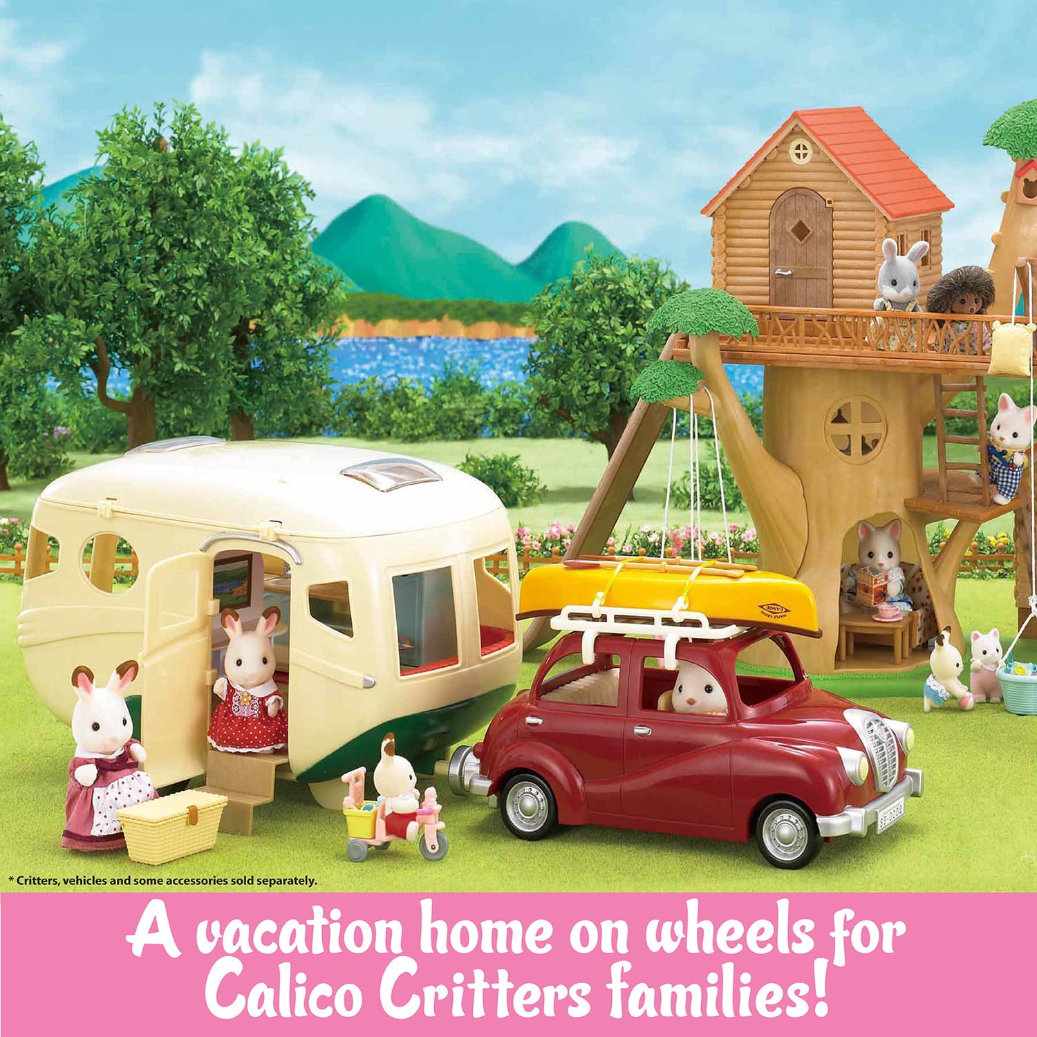 Calico Critters Caravan Family Camper, Toy Vehicle for Dolls with Accessories