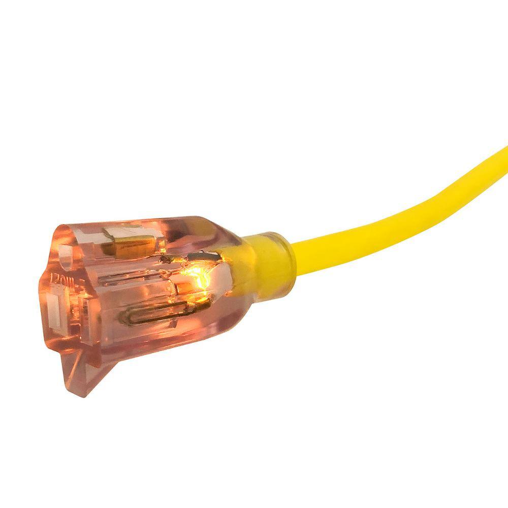 US Wire and Cable USW 50 ft. 143 Yellow Extension Cord with Lighted Plug 73050