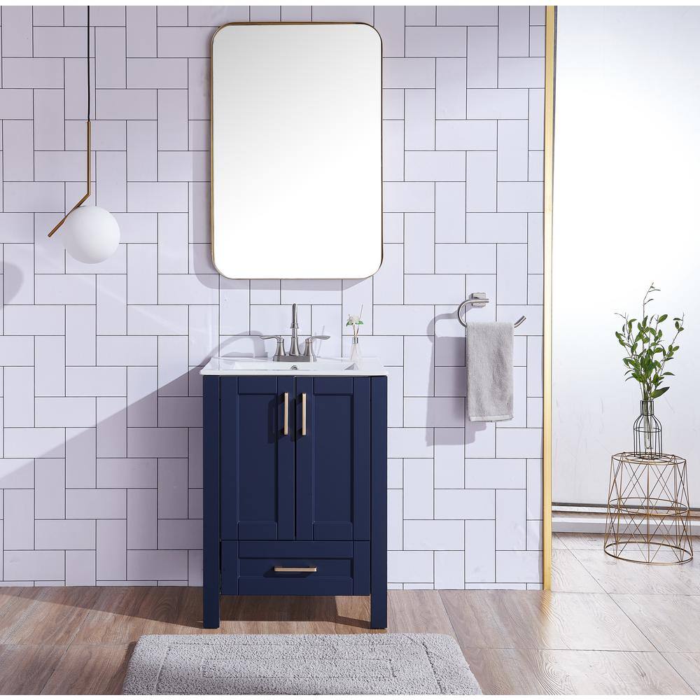 VC CUCINE 24 in. W x 17.7 in. D x 31.8 in. H Small Bathroom Vanity in Blue with White Ceramic Top US01SL-MZG61E-470-3