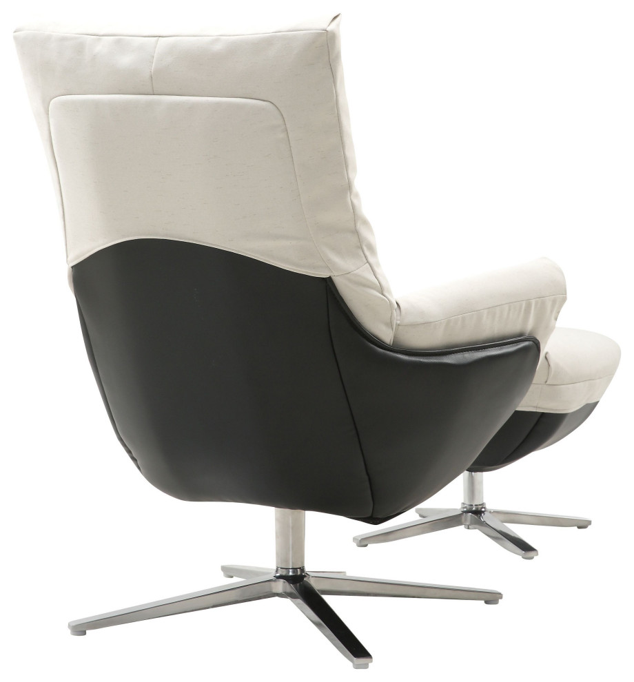 Rio Modern Two Toned Swivel Chair  ampOttoman Set   Contemporary   Armchairs And Accent Chairs   by World Source Design LLC  Houzz