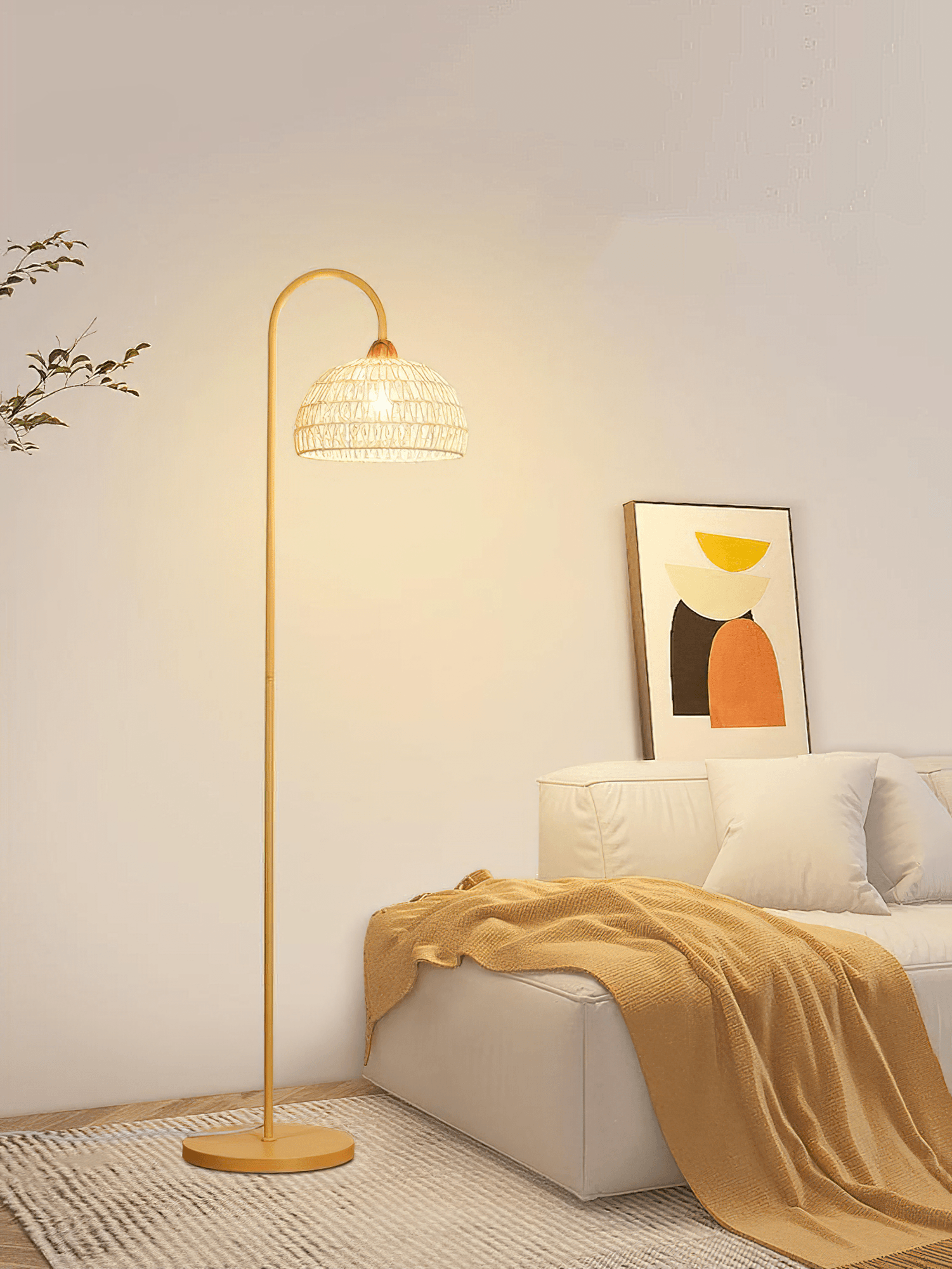 Rattan Arch Floor Lamp