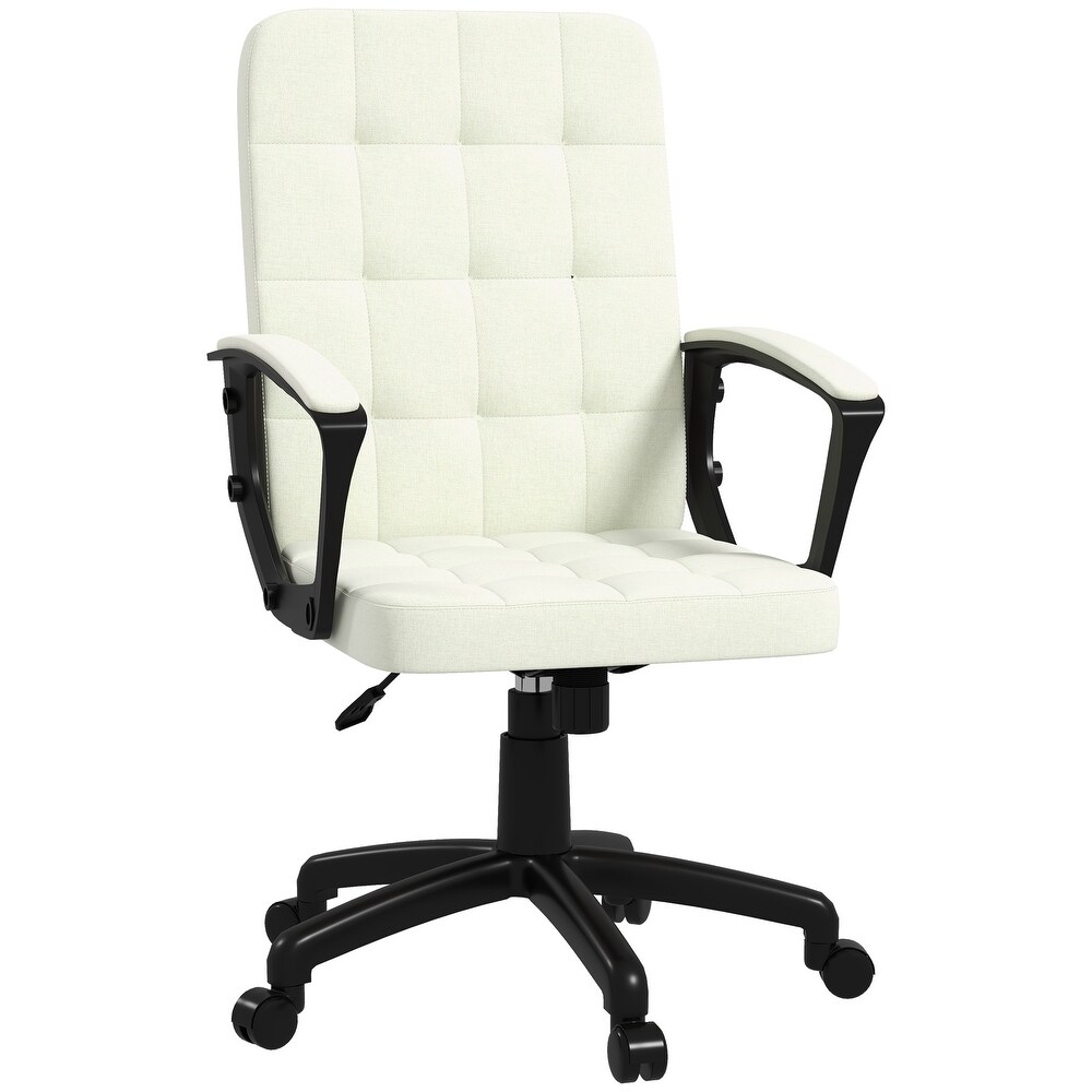 Vinsetto Fabric Office Chair  Computer Desk Chair  Swivel Task Chair with Arms  Adjustable Height